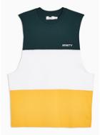 Topman Mens Multi Green And Yellow Panelled Tank