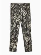 Topman Mens Grey Moth Jacquard Skinny Trousers