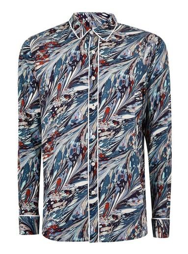 Topman Mens Multi Marble Western Shirt