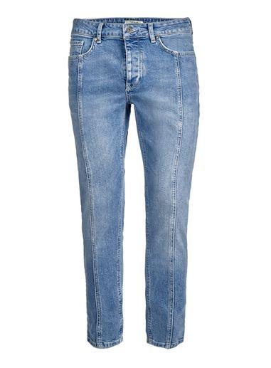 Topman Mens Blue Panelled Stretch Skinny Jeans