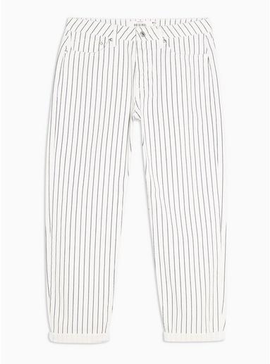 Topman Mens White And Navy Stripe Original Jeans