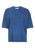 Topman Mens Blue Indigo Panelled Oversized Boxy Fit T-shirt