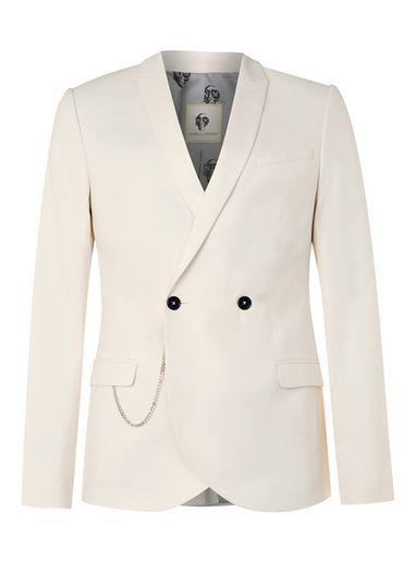 Topman Mens Noose & Monkey Off White Suit Jacket