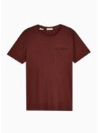 Selected Homme Mens Red Selected Homme Burgundy Organic Cotton Utility T-shirt
