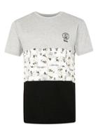 Topman Mens Black Cut And Sew Mickey Mouse Print T-shirt