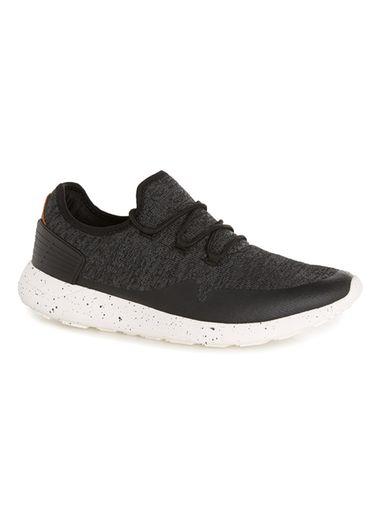 Topman Mens Black Knit Runner Sneakers