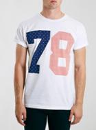 Topman Mens White 78 Stars And Stripes Print T-shirt