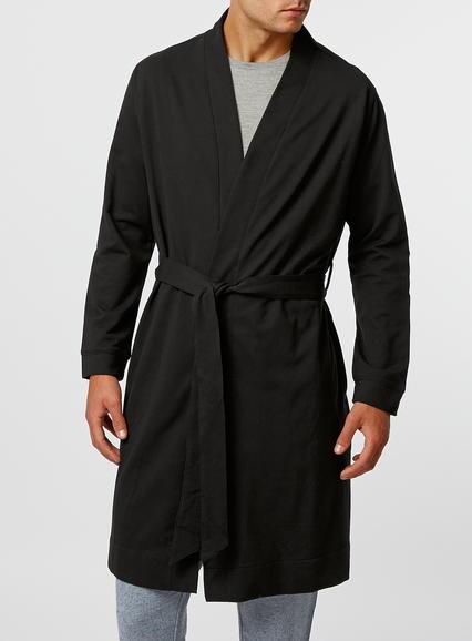 Topman Mens Black Dressing Gown