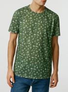 Topman Mens Green Khaki Paint T-shirt