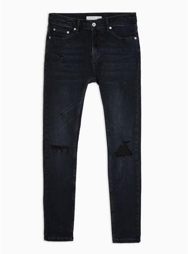 Topman Mens Blue Black Blowout Spray On Jeans