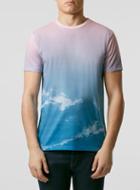 Topman Mens Pink Faded Cloud T-shirt