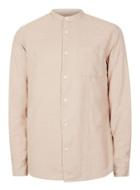 Topman Mens Selected Homme Pink Woven Stand Collar Shirt