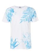 Topman Mens White And Blue Floral Print T-shirt