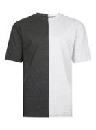 Topman Mens Charcoal And Grey Oversized Spliced T-shirt
