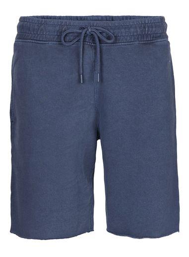 Topman Mens Washed Dark Blue Raw Edge Jersey Shorts