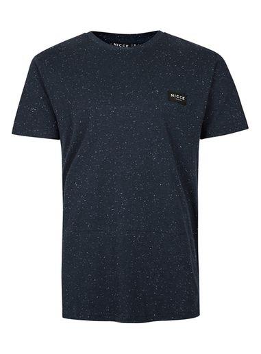 Topman Mens Blue Nicce Navy Slub Panelled T-shirt