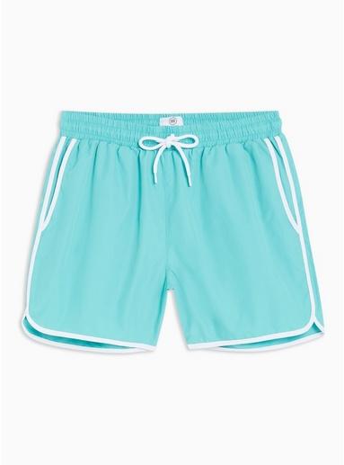 Topman Mens Blue Turquoise Runner Swim Shorts