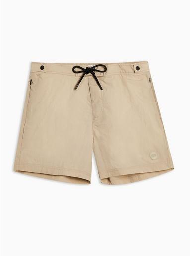 Topman Mens Brown Stone Smart Swim Shorts