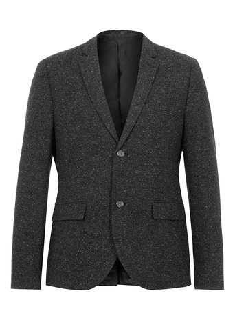 Topman Charcoal Fleck Skinny Suit Jacket