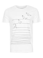 Topman Mens Selected Homme White Line T-shirt