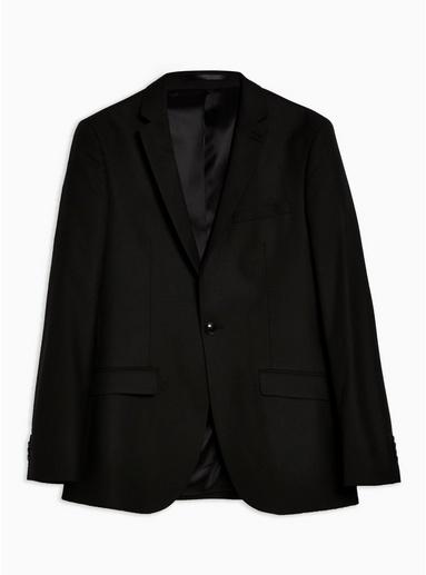 Topman Mens Black Super Skinny Fit Single Breasted Blazer With Notch Lapel