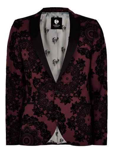 Topman Mens Twisted Tailor Burgundy 'abel' Blazer