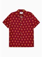 Topman Mens Red Geometric Revere Shirt