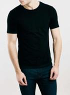 Topman Mens Black Stretch Muscle Fit Crew T-shirt