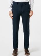 Topman Mens Blue Navy Seersucker Texture Skinny Fit Suit Pants