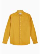 Topman Mens Yellow Mustard Twill Slim Shirt