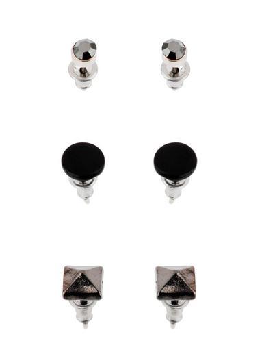 Topman Mens Grey Pyramid Earring Pack