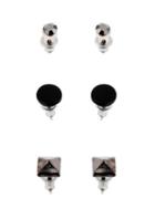 Topman Mens Grey Pyramid Earring Pack