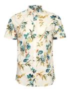 Topman Mens White Selected Homme Floral Print Button Up Shirt