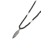Topman Mens Black Beaded Feather Necklace*