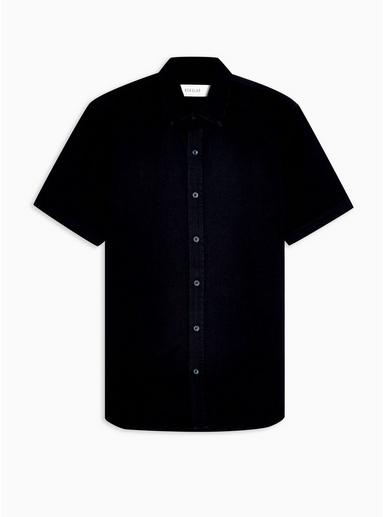 Topman Mens Black Rigid Denim Slim Shirt
