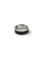 Topman Mens Silver Black Mesh Ring*