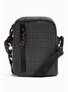 Topman Mens Black Grid Check Pouch
