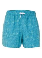 Topman Mens Blue And Mint Green Paisley Swim Shorts