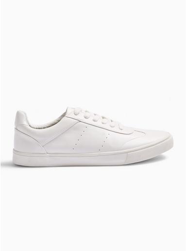 Topman Mens White Pu Titan Retro Trainers