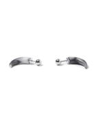 Topman Mens Black Silver Look Marble Spike Earrings*