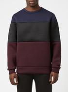 Topman Mens Multi N1sq Cut And Sew Colour Block Sweatshirt*
