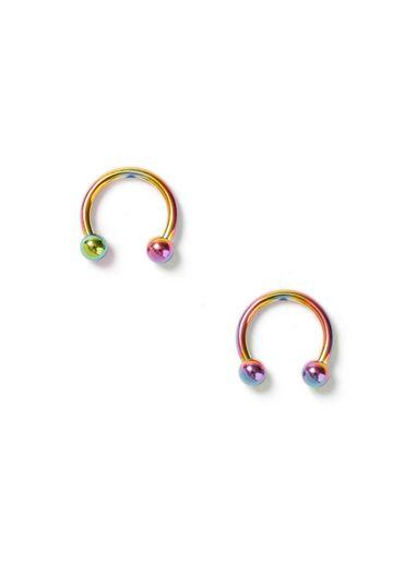 Topman Mens Navy Petrol Hoop Earrings*