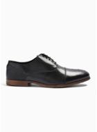 Topman Mens Black Leather Ollie Oxford Shoes