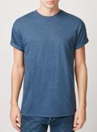 Topman Mens Blue Navy/denim Salt And Pepper Roller T-shirt