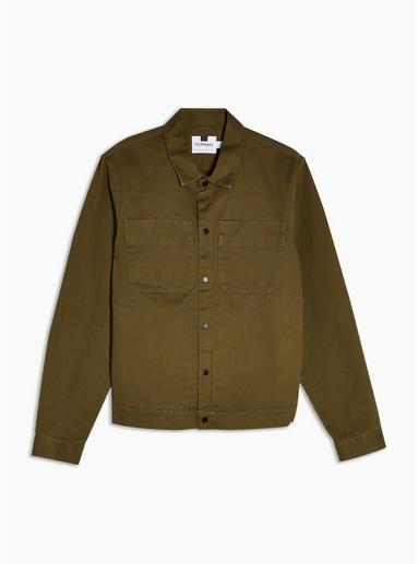 Topman Mens Navy Khaki Overshirt