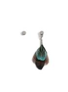 Topman Mens Black Drop Feather Earrings