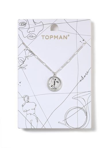 Topman Mens Silver Coin Necklace*