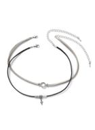 Topman Mens Silver Black And Nude Faux Suede Choker 2 Pack*