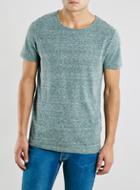 Topman Mens Green Neppy Slim Fit T-shirt