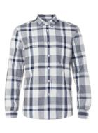 Topman Mens White, Navy And Grey Check Casual Shirt
